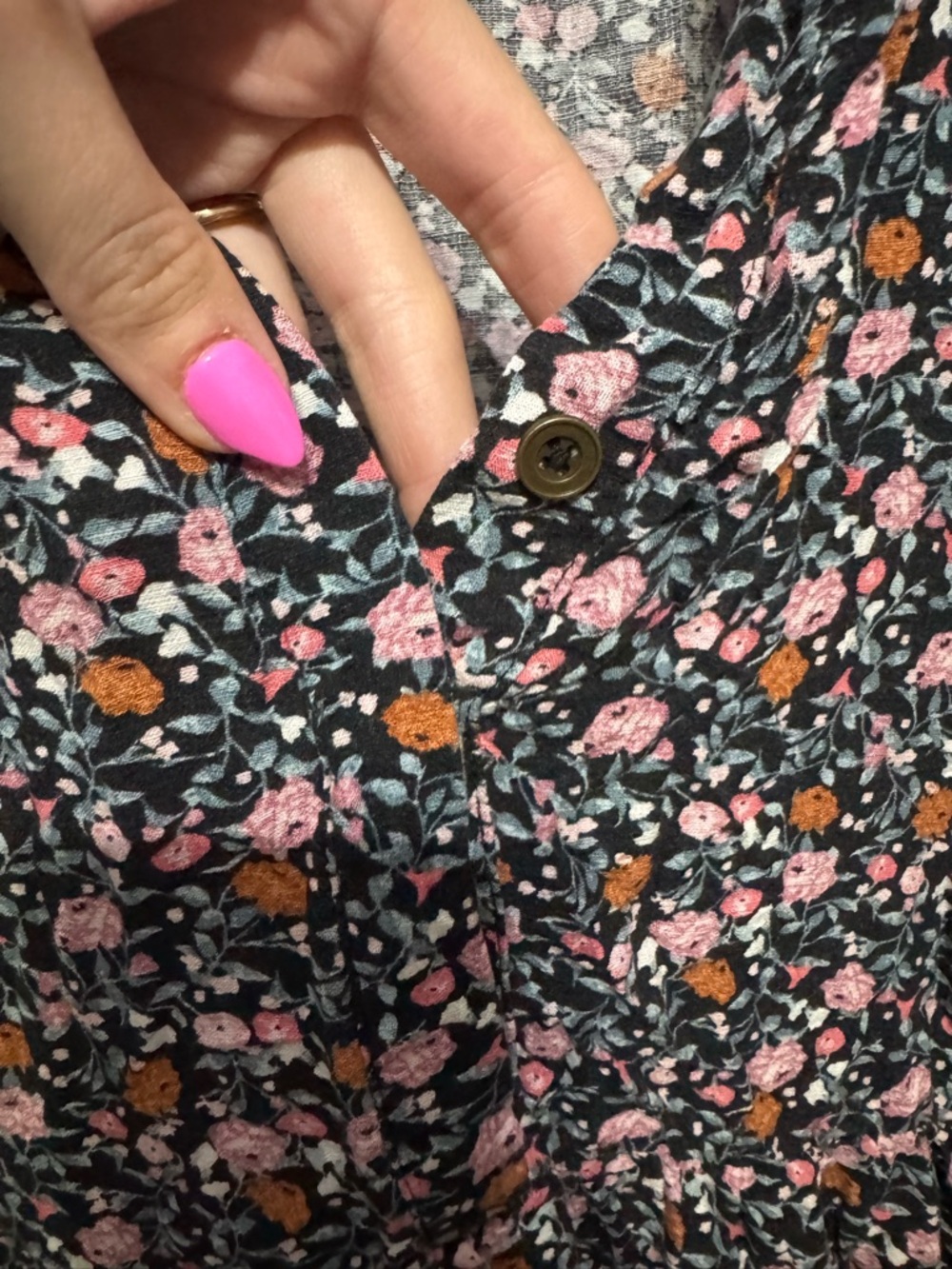 Knox Rose Black Midi Dress with Pink and Orange Floral Print - Picture 7 of 8